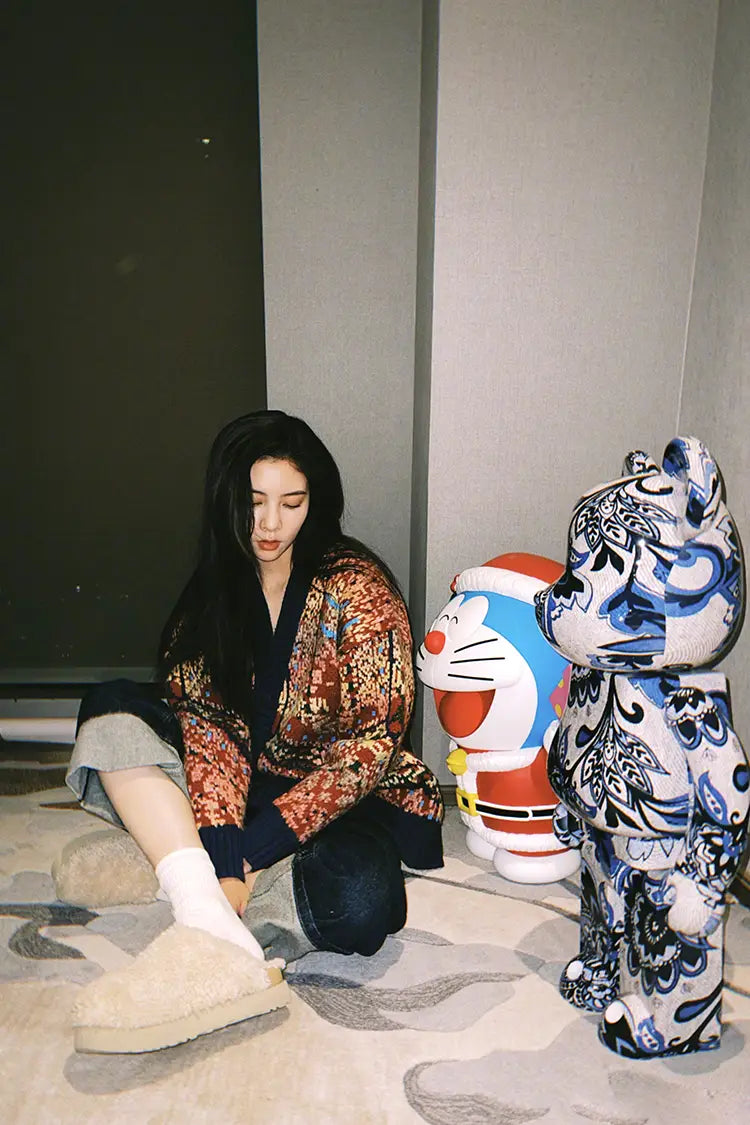 Christmas Vintage Green Orchid Knit Sweater