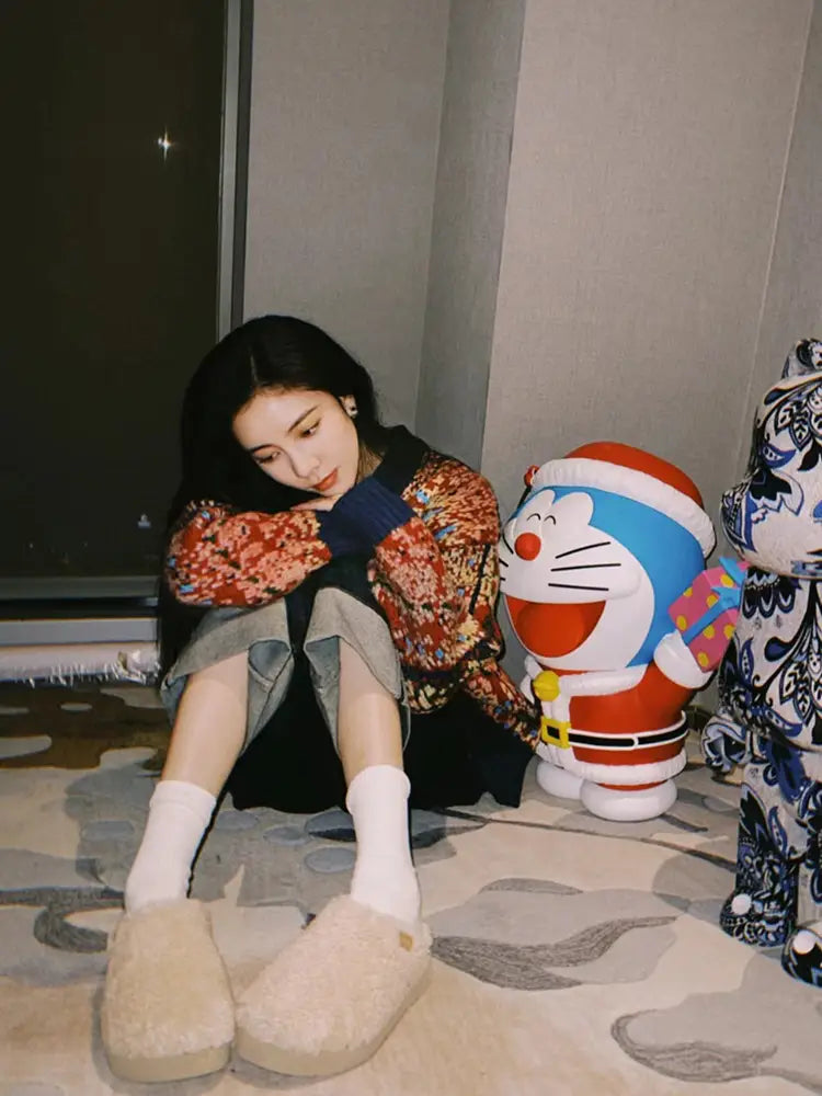 Christmas Vintage Green Orchid Knit Sweater