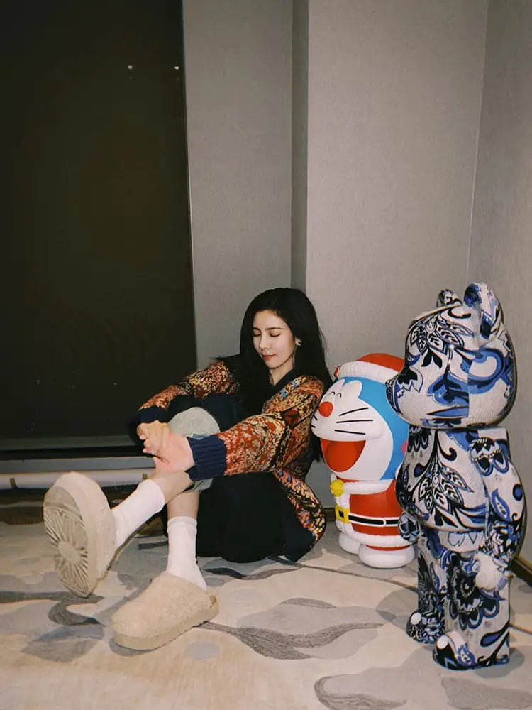 Christmas Vintage Green Orchid Knit Sweater