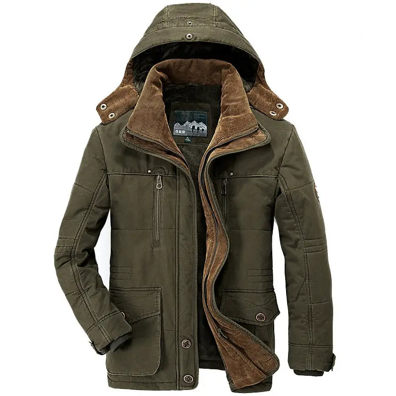 Thickened Multi-pocket Hooded Men’s Cotton Coat | same ANTHEM. Men’s Coats