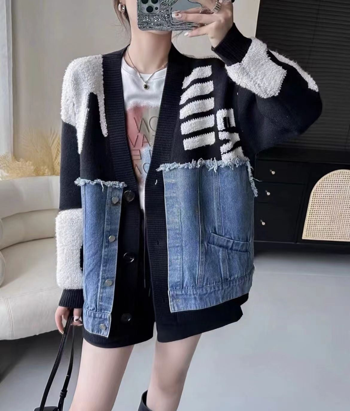 Casual Knitted Denim Coat | same ANTHEM.
