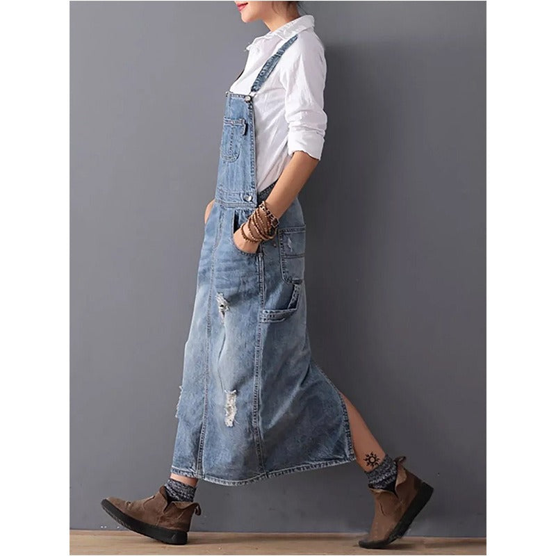 Denim Skirt with Holes & Straps | same ANTHEM.