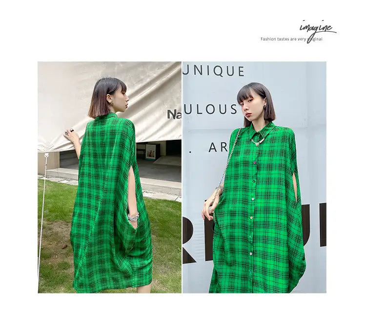 French Vintage Plaid Bat Sleeve Dress | same ANTHEM.