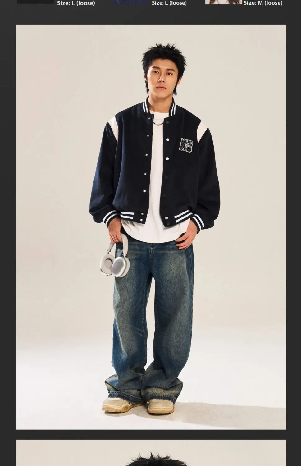 Contrast Color Embroidered Couple’s Baseball Uniform Jacket Coat