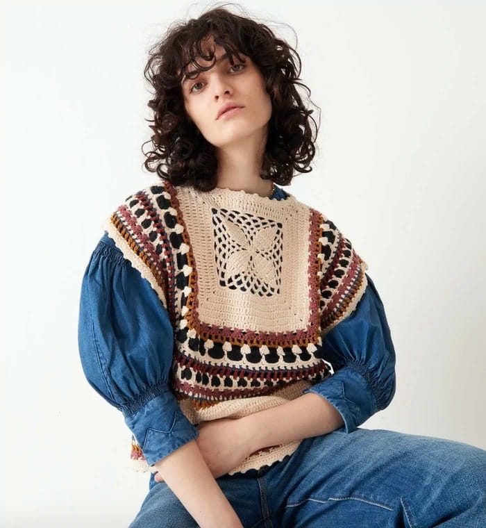 Crochet Knitted Pullover | same ANTHEM.