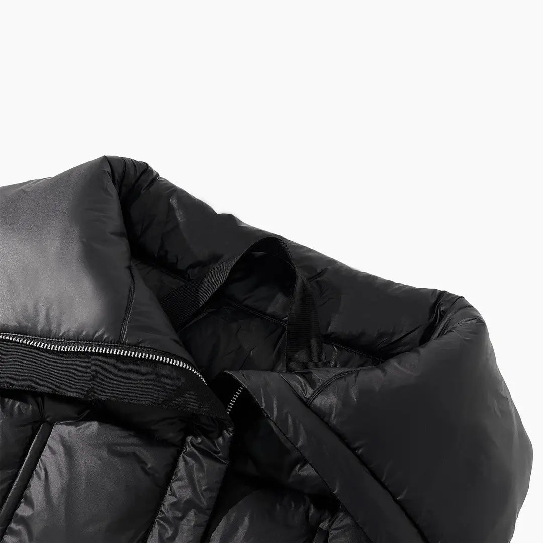 Black Female Lapel Short Down Cotton Coat