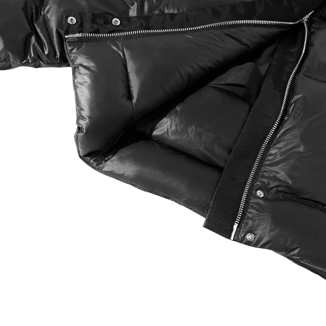 Black Female Lapel Short Down Cotton Coat