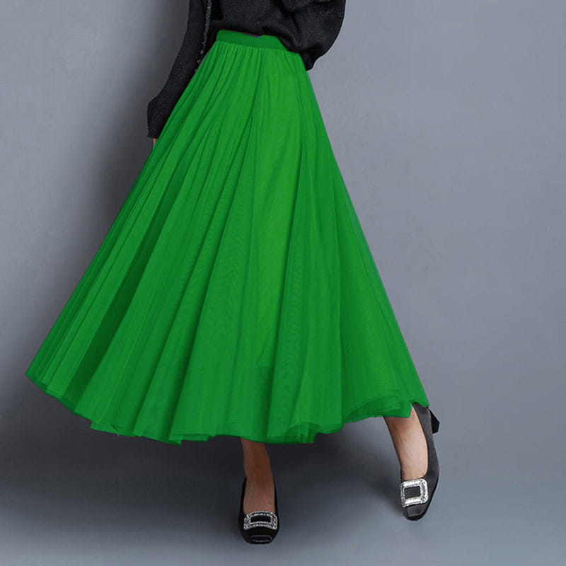 Slimming A-Line Mesh Half-Length Long Skirt | Romantic Dreamy Tulle Skirt | Made for Lovers & Friends | Wear Your Style