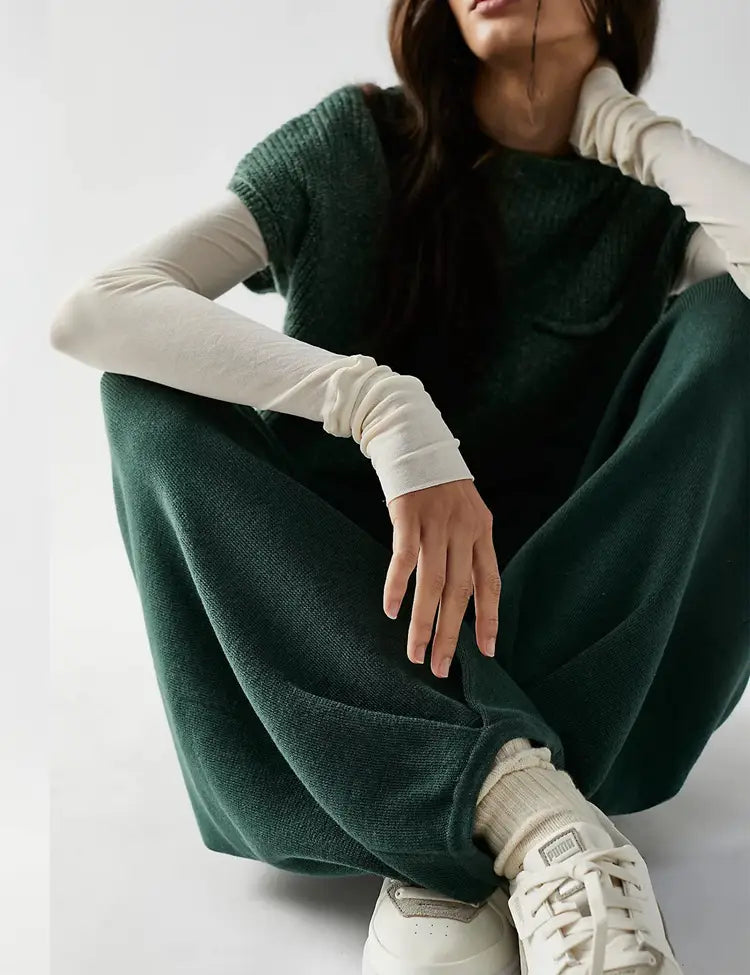 Women’s Knitted Sleeveless Pocket Rib Pullover Vest – Casual & Chic | same ANTHEM