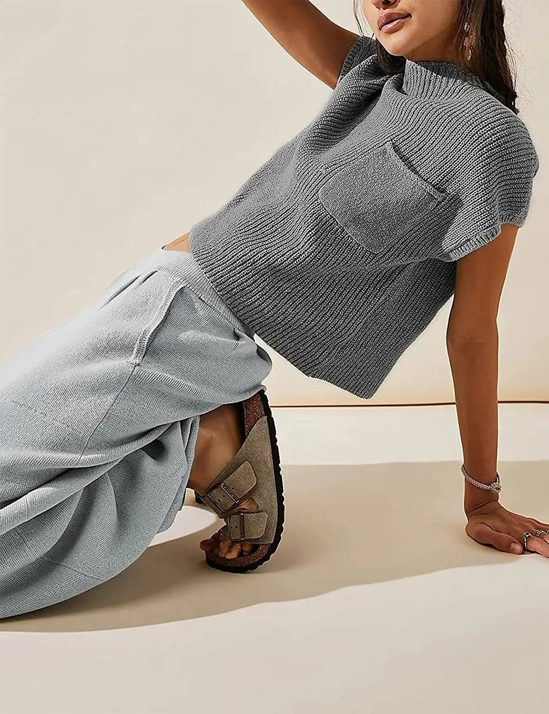 Women’s Knitted Sleeveless Pocket Rib Pullover Vest – Casual & Chic | same ANTHEM