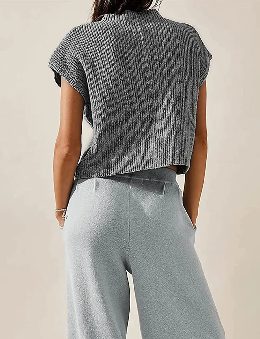 Women’s Knitted Sleeveless Pocket Rib Pullover Vest – Casual & Chic | same ANTHEM