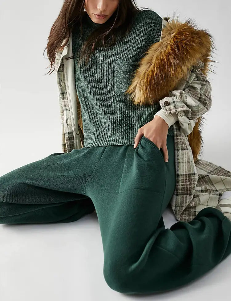 Women’s Knitted Sleeveless Pocket Rib Pullover Vest – Casual & Chic | same ANTHEM