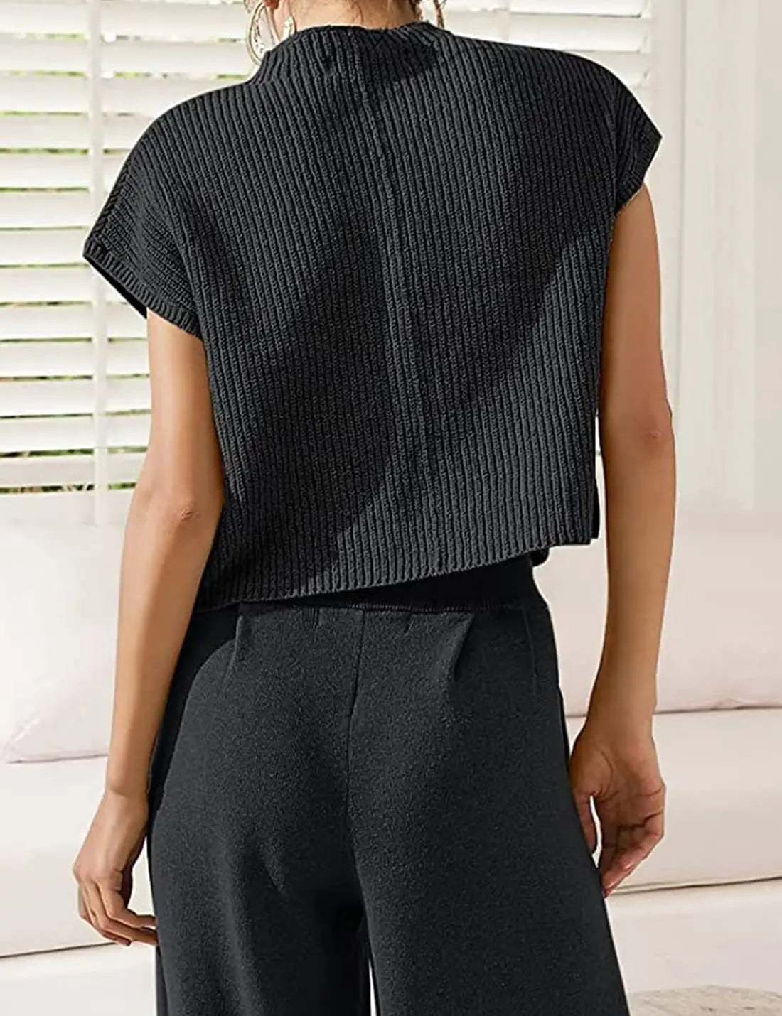 Women’s Knitted Sleeveless Pocket Rib Pullover Vest – Casual & Chic | same ANTHEM