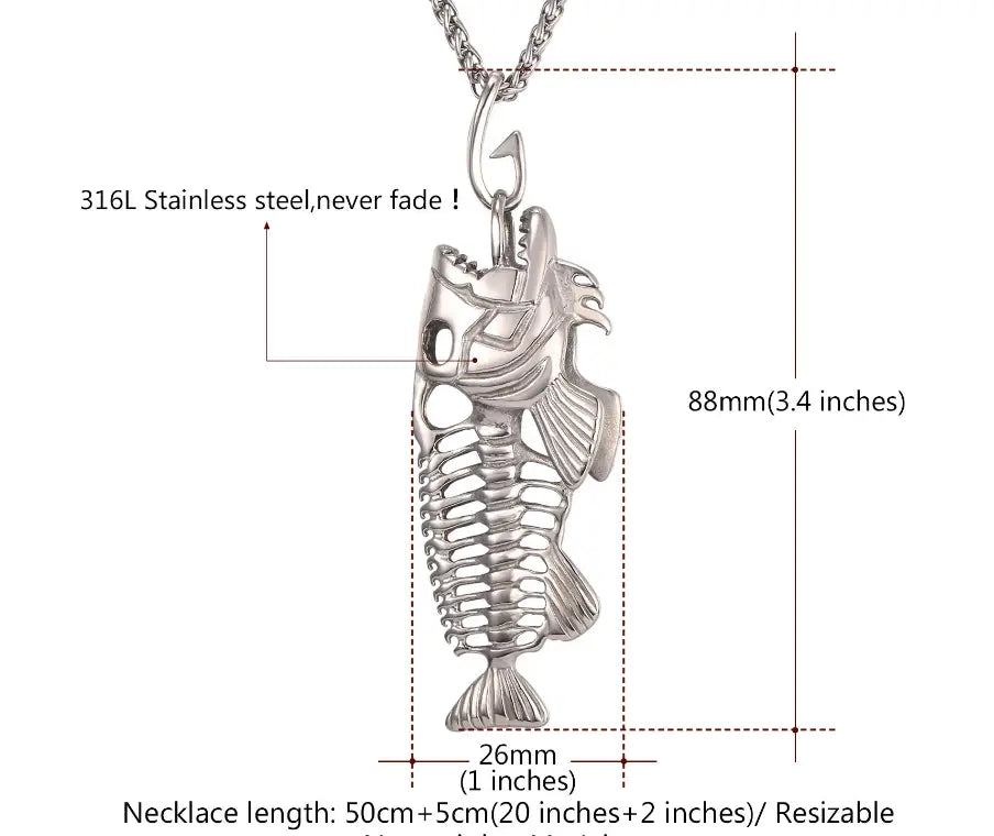 Fish Bone Necklace Titanium Steel | Soulmate & Lovers Jewellery | same ANTHEM