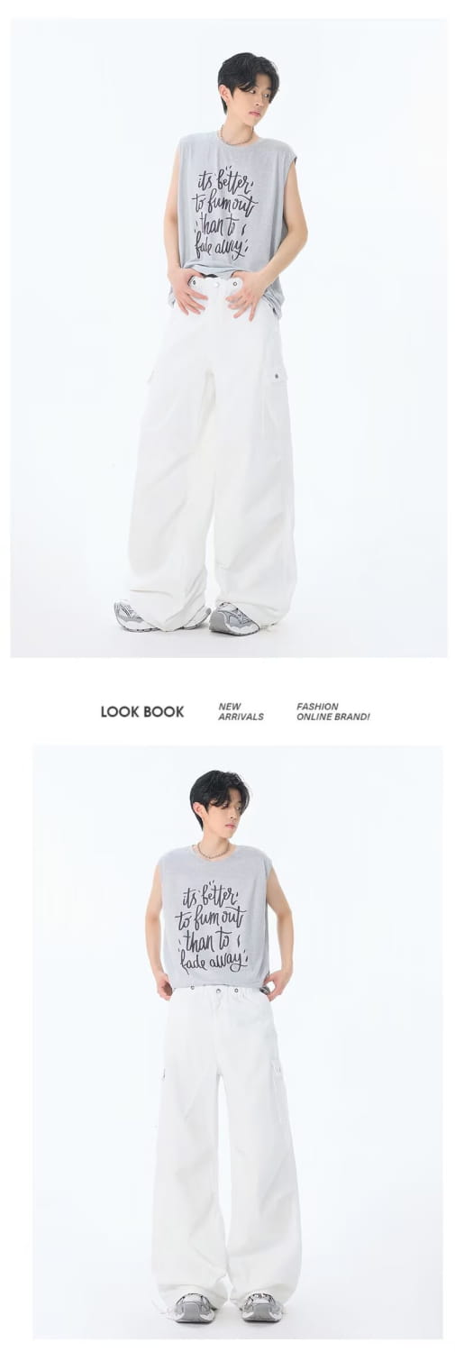 Loose Denim Multi-Pocket Straight Leg Pants | same ANTHEM.