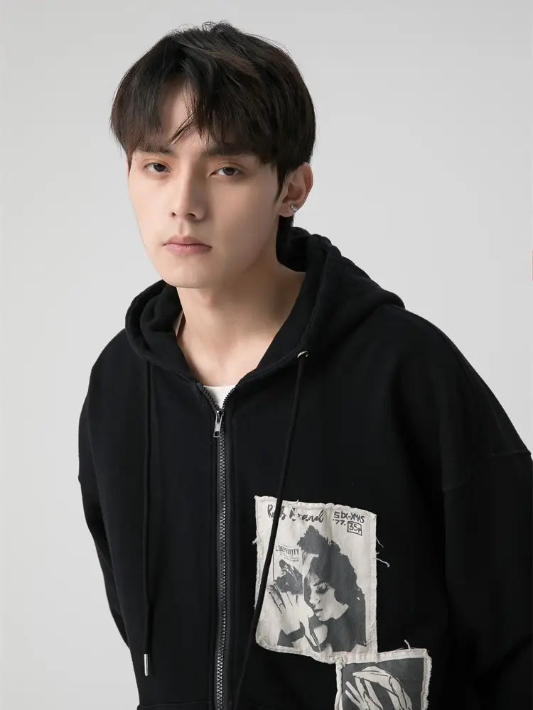 Patched Zipper Hoodie | same ANTHEM.