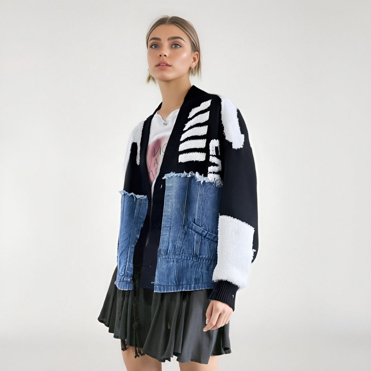 Casual Knitted Denim Coat | same ANTHEM.