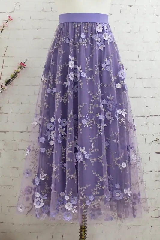 Embroidered Mesh Skirt | same ANTHEM.