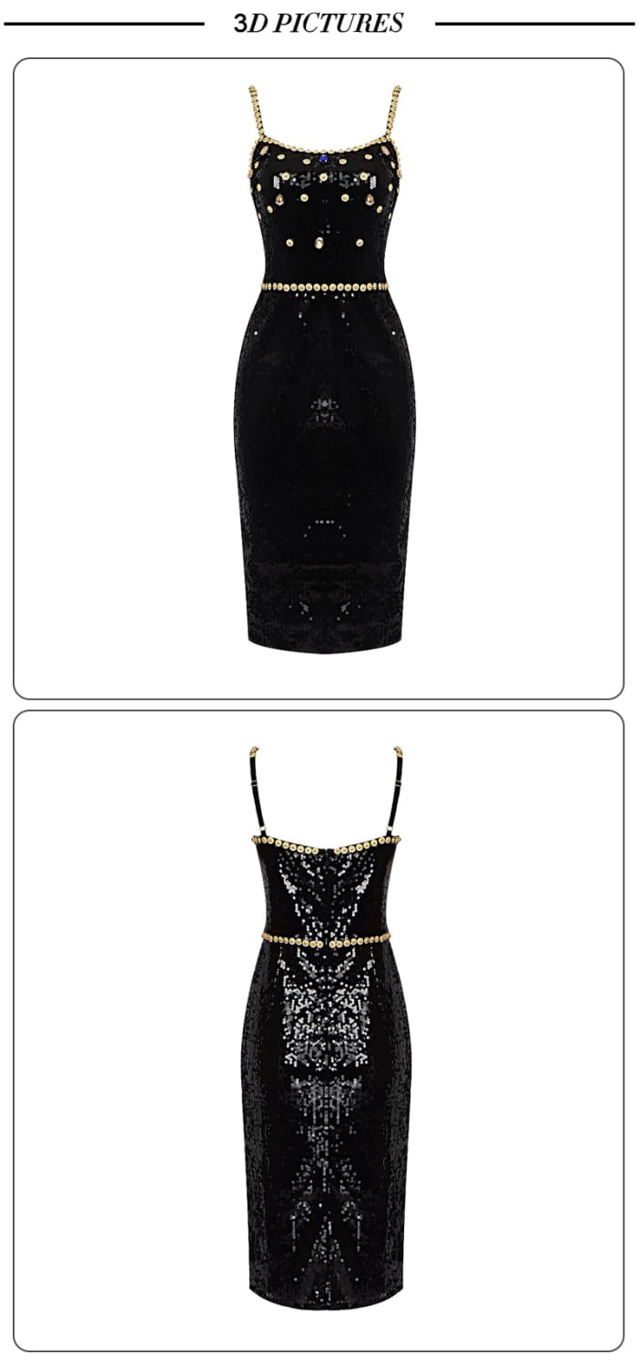 Elegant Crystal Sequin Dinner Dress | same ANTHEM.