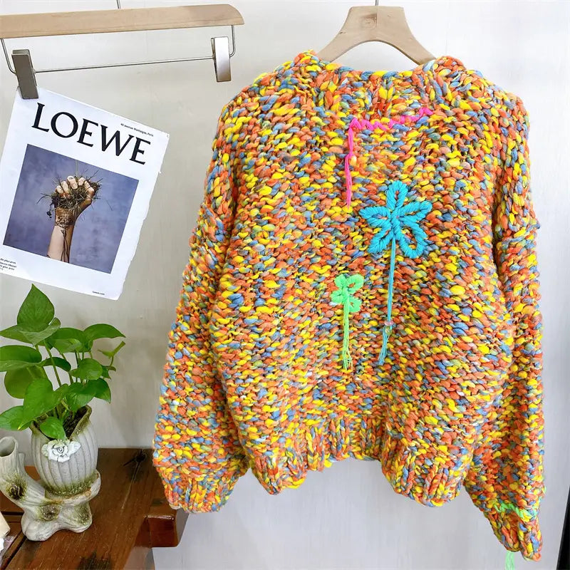 Knitted Thick Needle Sweater Cardigan | same ANTHEM.