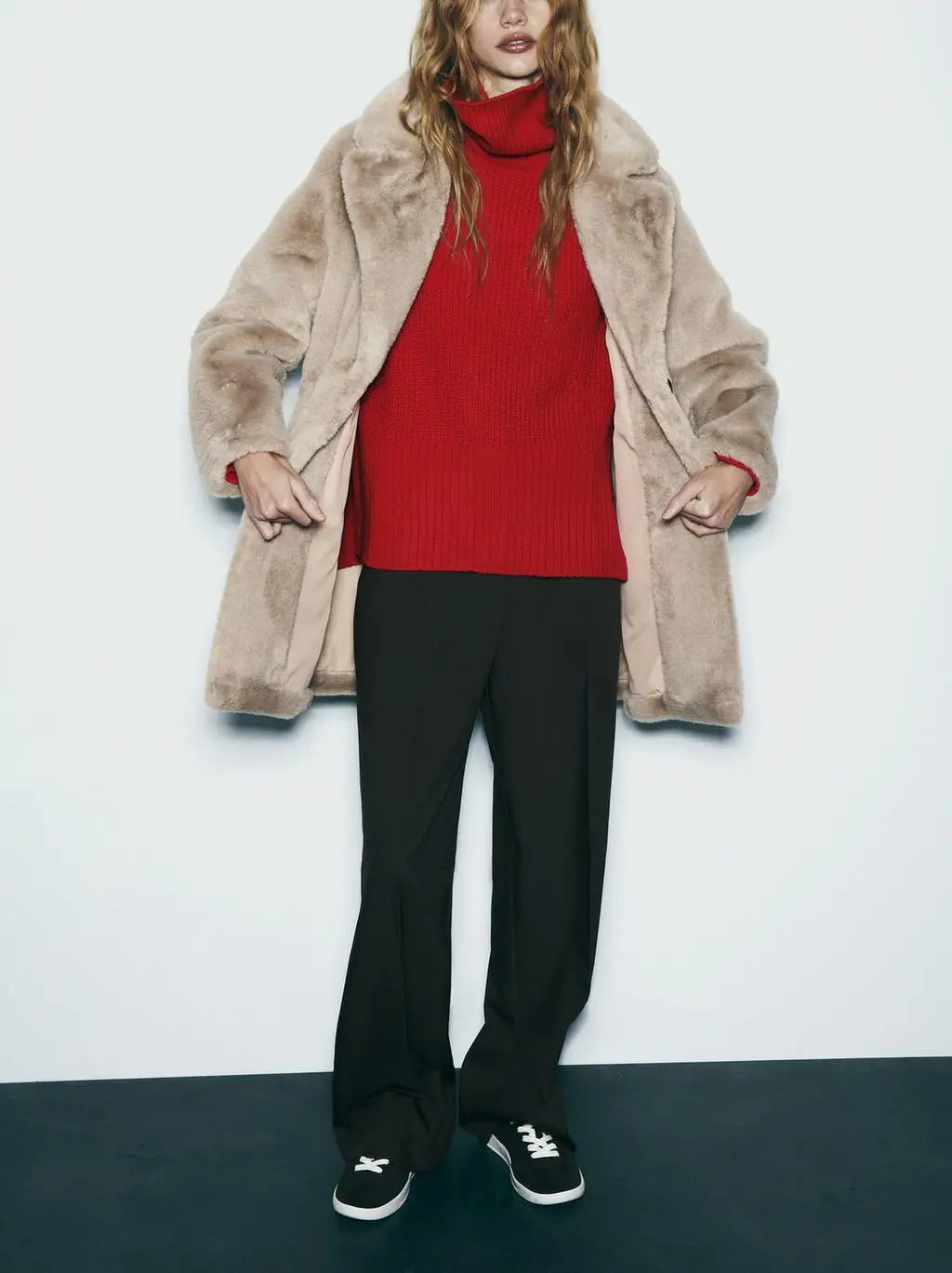 Fall Winter Fashion Artificial Fur Women’s Warm Mid-length Coat