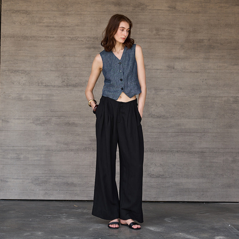 Solid Linen Vest | same ANTHEM.