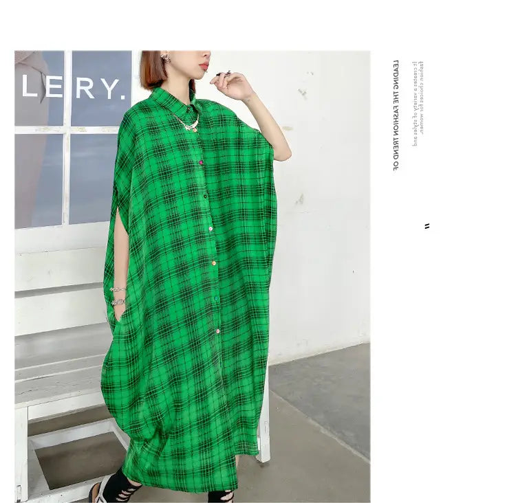 French Vintage Plaid Bat Sleeve Dress | same ANTHEM.