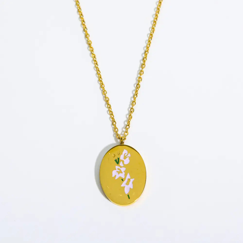 3D Flower Oval Pendant Necklace | Boho Chic Jewellery for Lovers & Soulmates | same ANTHEM - August