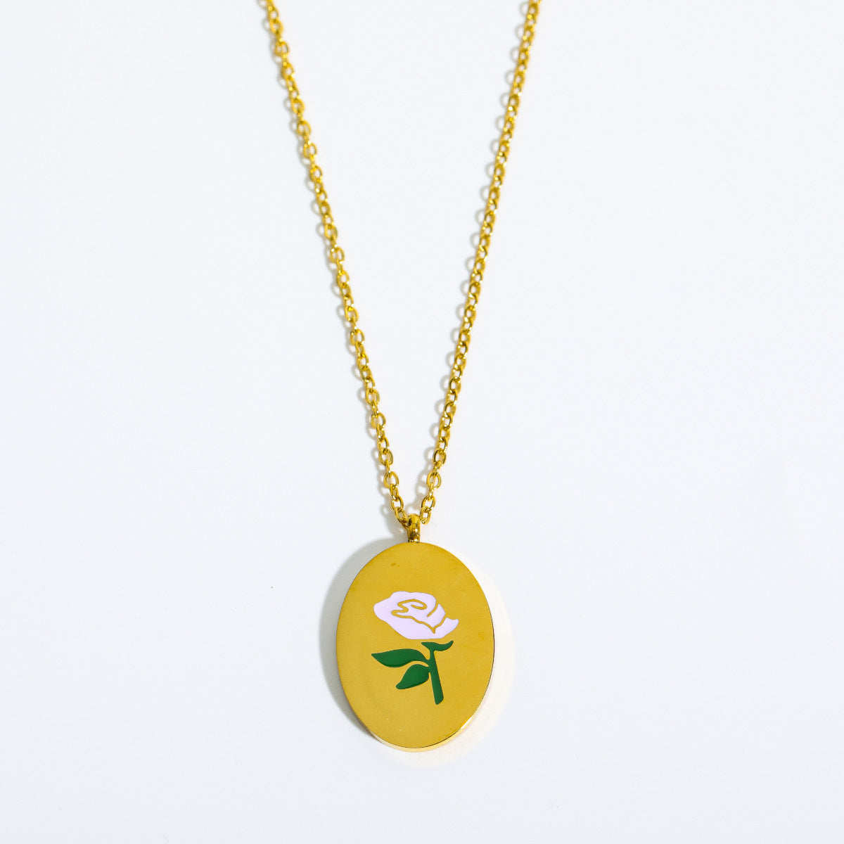 3D Flower Oval Pendant Necklace | Boho Chic Jewellery for Lovers & Soulmates | same ANTHEM - June