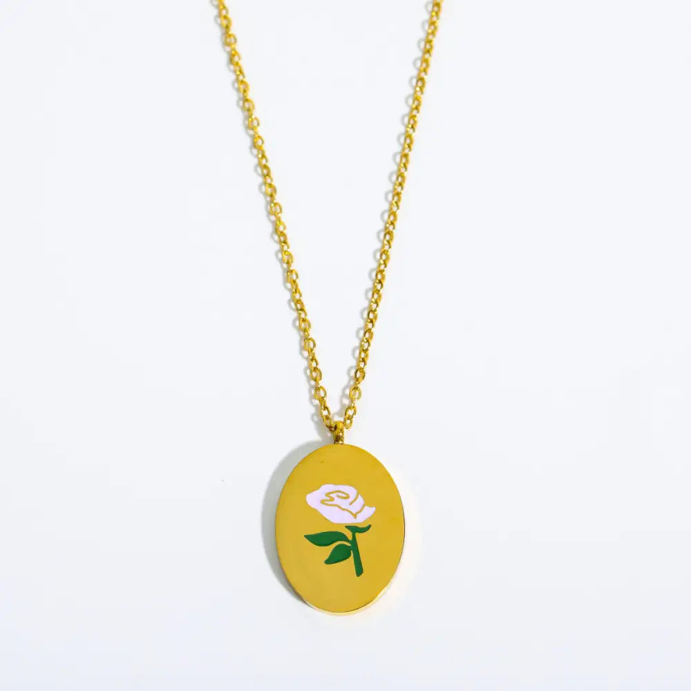 3D Flower Oval Pendant Necklace | Boho Chic Jewellery for Lovers & Soulmates | same ANTHEM - June