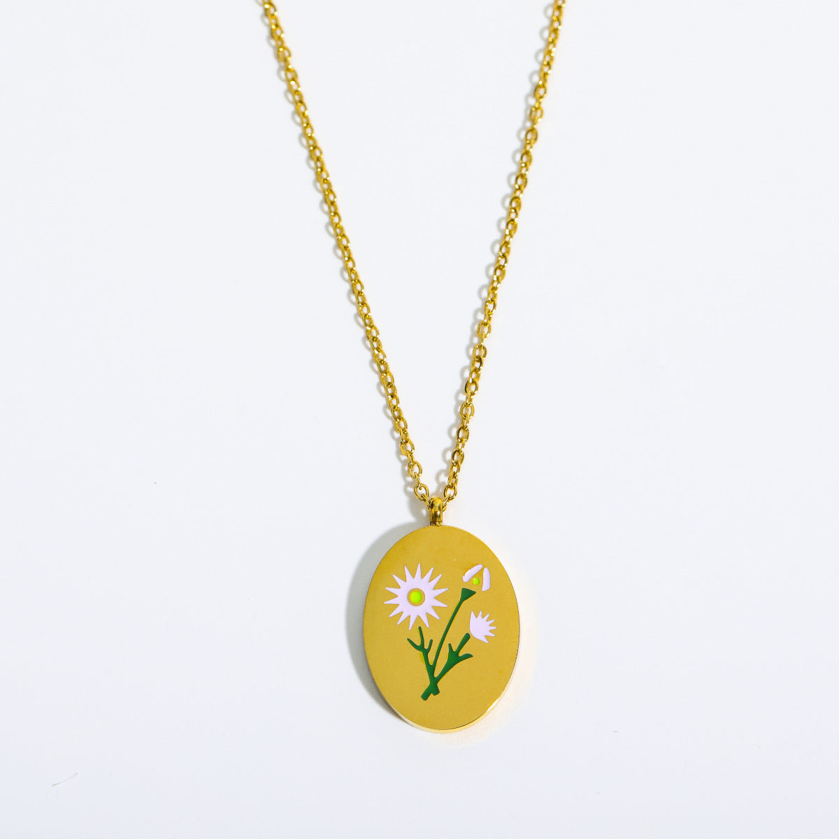 3D Flower Oval Pendant Necklace | Boho Chic Jewellery for Lovers & Soulmates | same ANTHEM - September