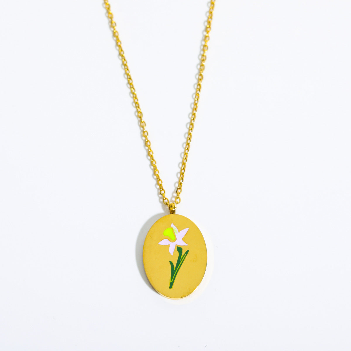 3D Flower Oval Pendant Necklace | Boho Chic Jewellery for Lovers & Soulmates | same ANTHEM - March