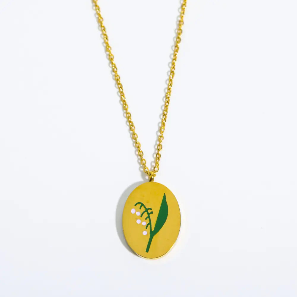 3D Flower Oval Pendant Necklace | Boho Chic Jewellery for Lovers & Soulmates | same ANTHEM - May