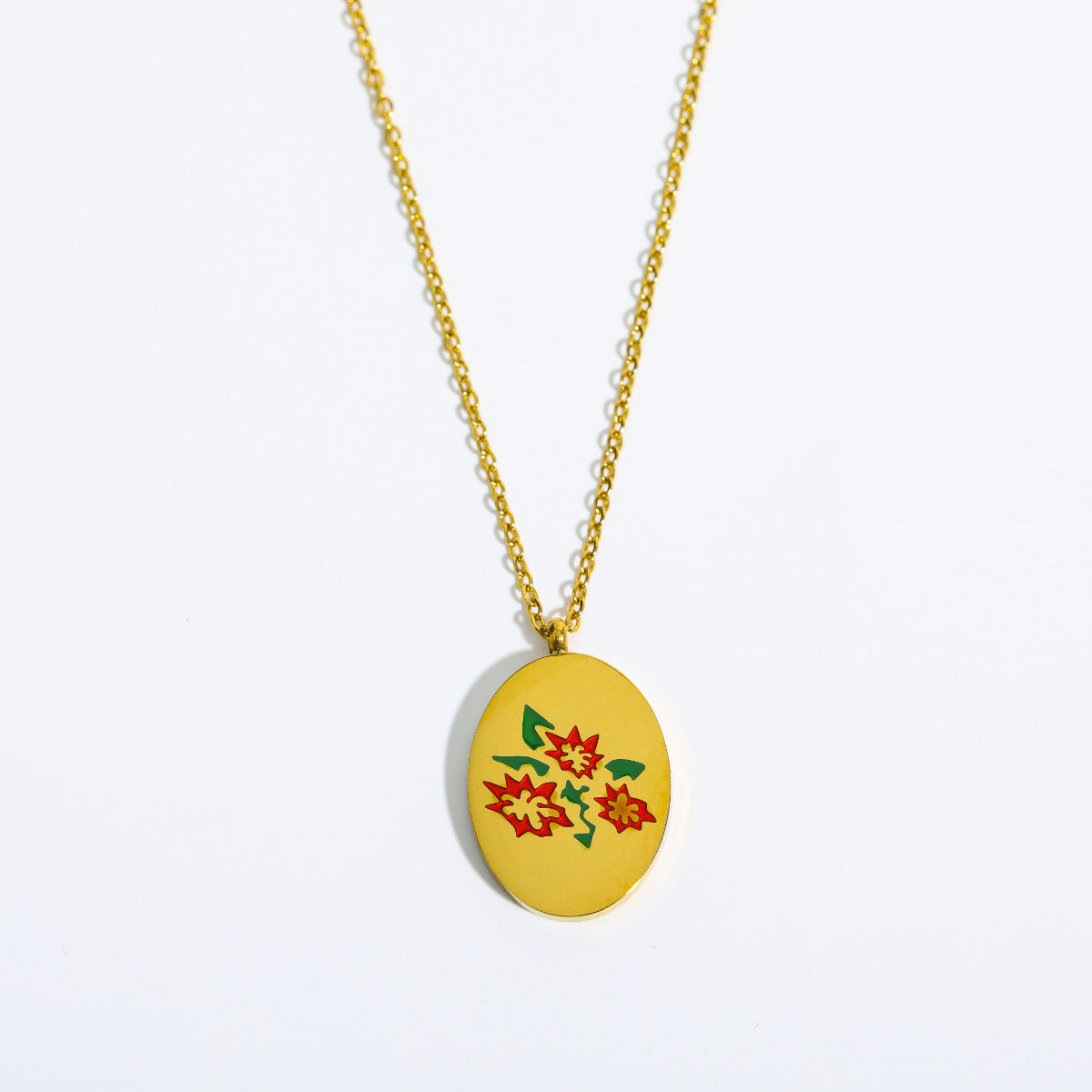 3D Flower Oval Pendant Necklace | Boho Chic Jewellery for Lovers & Soulmates | same ANTHEM - December