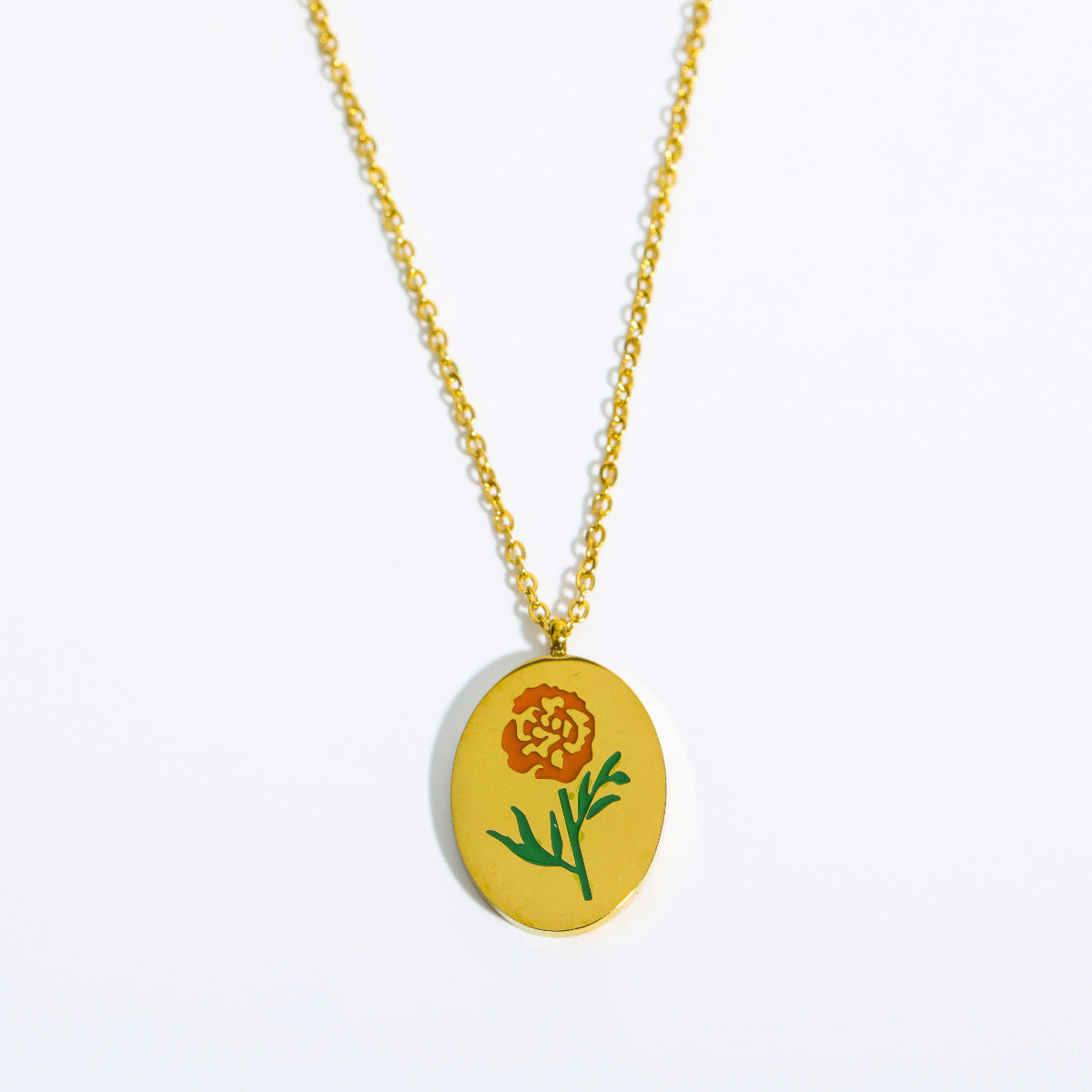 3D Flower Oval Pendant Necklace | Boho Chic Jewellery for Lovers & Soulmates | same ANTHEM - October