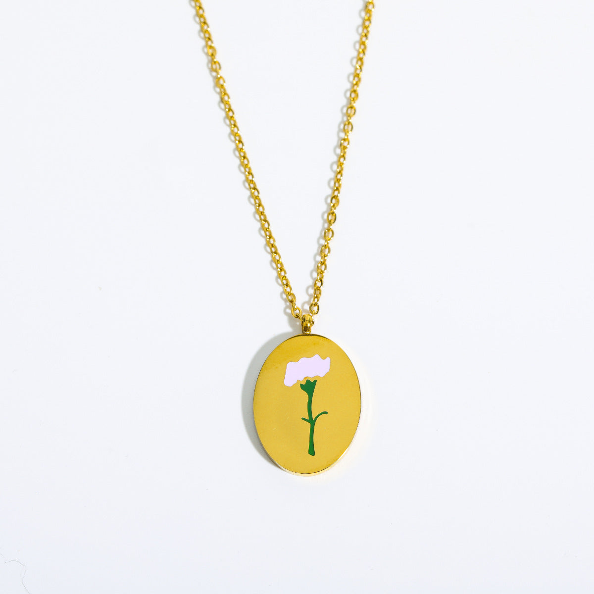 3D Flower Oval Pendant Necklace | Boho Chic Jewellery for Lovers & Soulmates | same ANTHEM - January