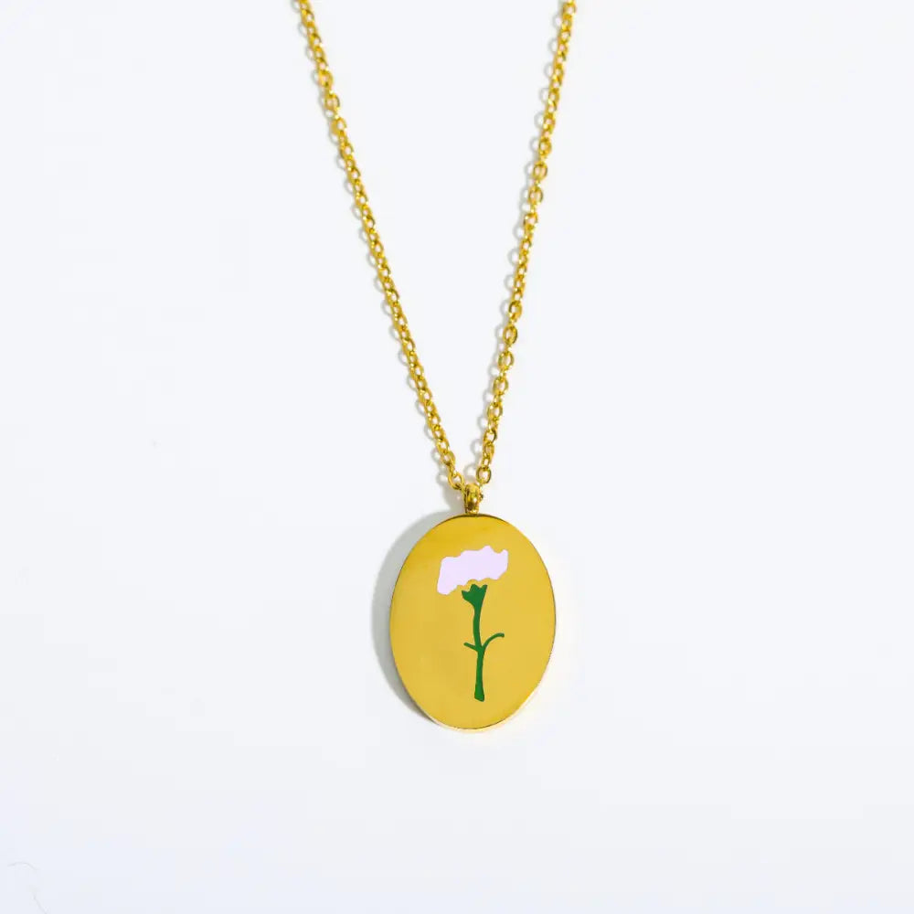 3D Flower Oval Pendant Necklace | Boho Chic Jewellery for Lovers & Soulmates | same ANTHEM - January