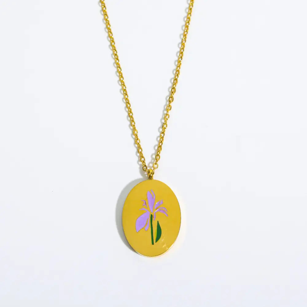3D Flower Oval Pendant Necklace | Boho Chic Jewellery for Lovers & Soulmates | same ANTHEM - February