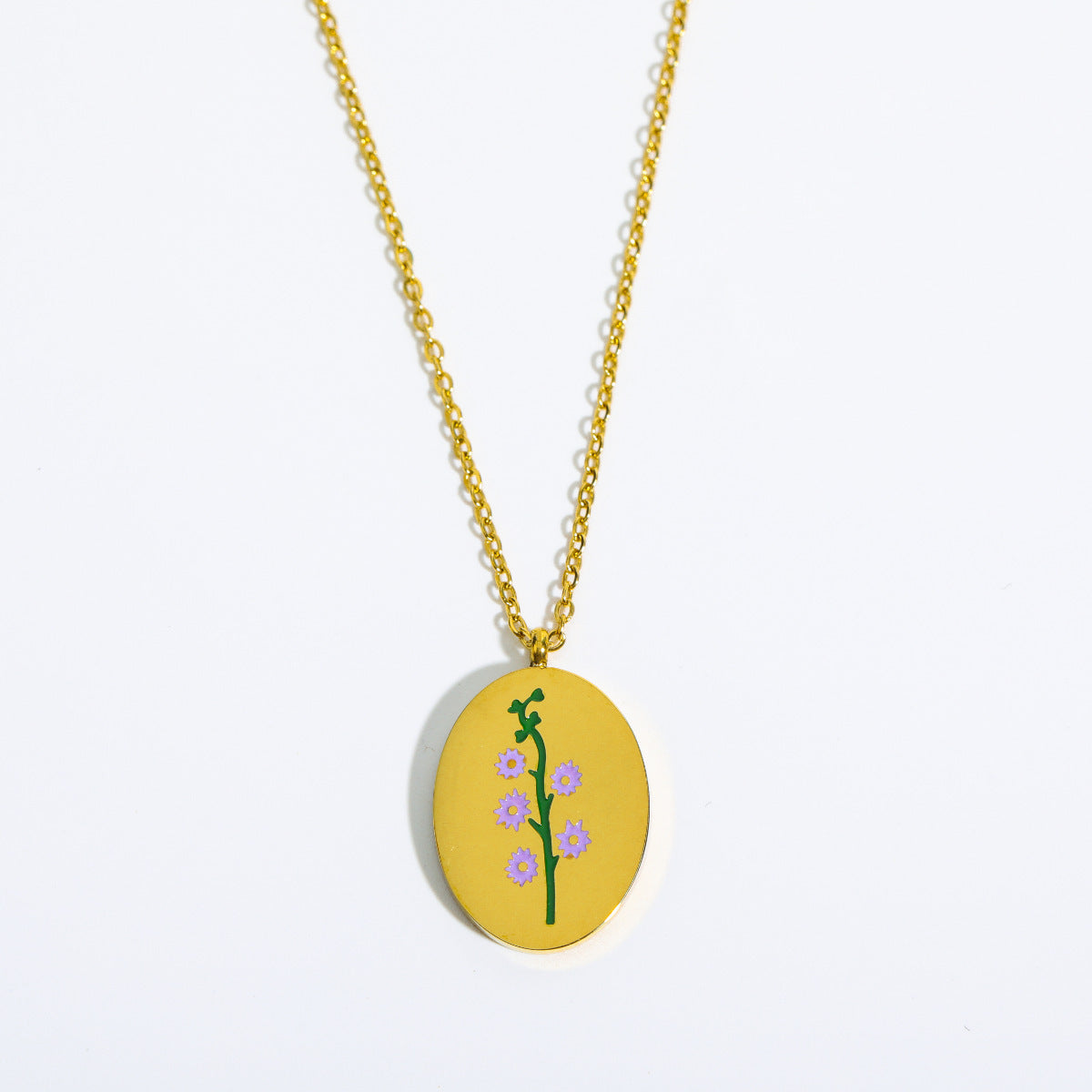 3D Flower Oval Pendant Necklace | Boho Chic Jewellery for Lovers & Soulmates | same ANTHEM - July