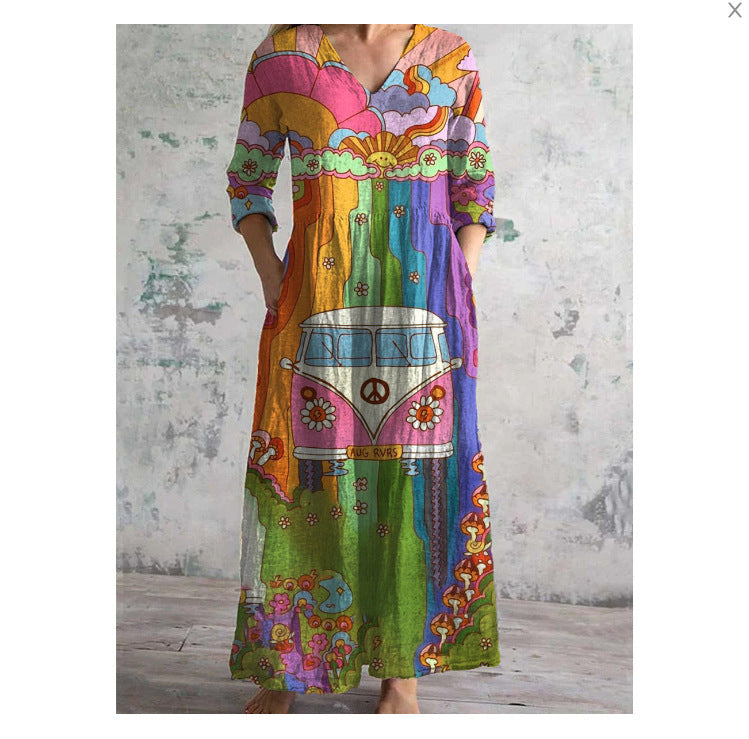 3D Printed Summer Lover’s Dress | same ANTHEM® - B6Q52KSBU34VH08 / 2XL - Dress