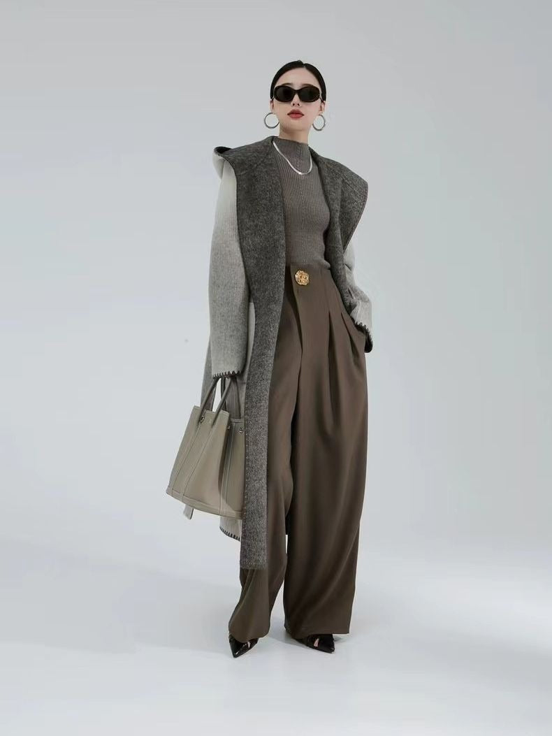 Woolen Two Sided Hooded Coat | same ANTHEM.