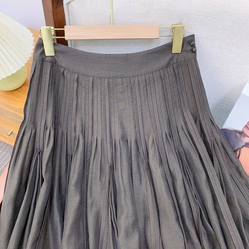 Pleated A-Line Mid-Length Skirt | same ANTHEM.