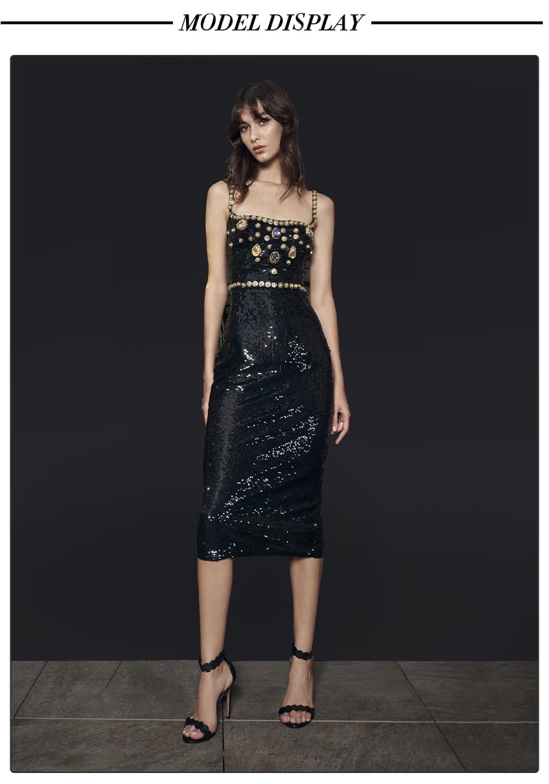 Elegant Crystal Sequin Dinner Dress | same ANTHEM.