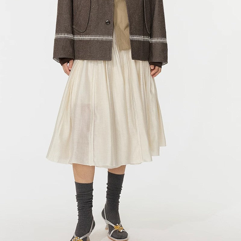 Pleated A-Line Mid-Length Skirt | same ANTHEM.