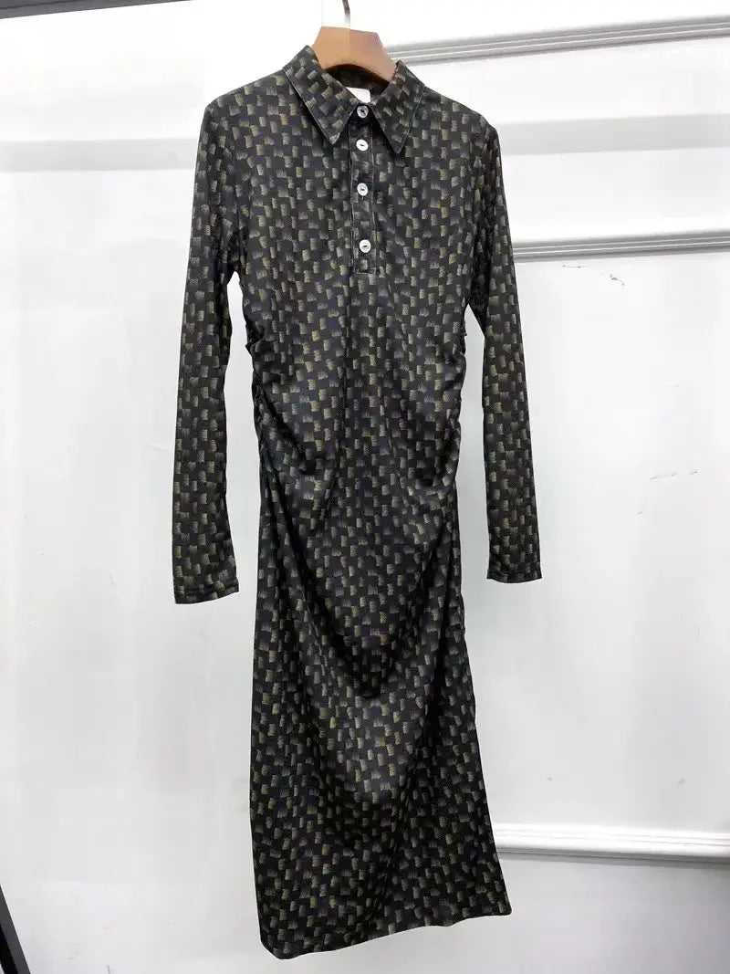 Slim Waist Pleated Shirt Dress | same ANTHEM.