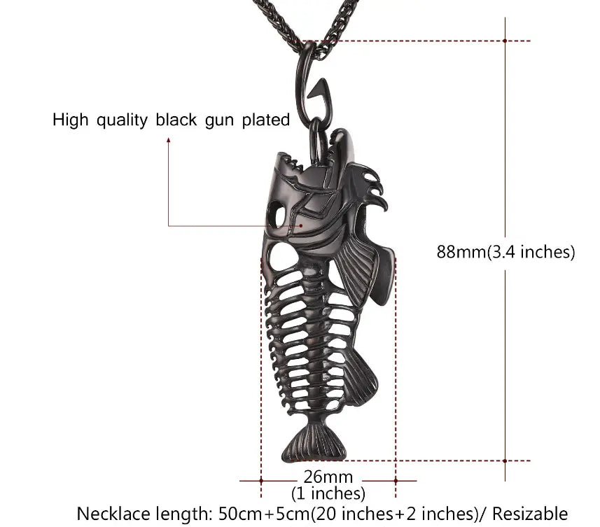 Fish Bone Necklace Titanium Steel | Soulmate & Lovers Jewellery | same ANTHEM