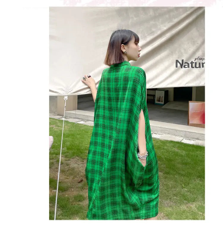 French Vintage Plaid Bat Sleeve Dress | same ANTHEM.