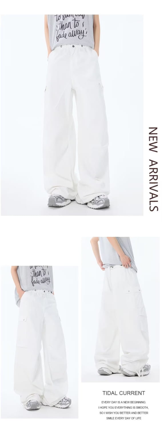 Loose Denim Multi-Pocket Straight Leg Pants | same ANTHEM.