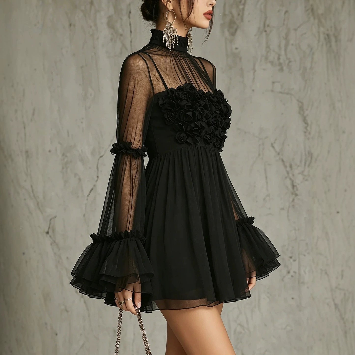 Flared Sleeve Lace Dress | same ANTHEM.