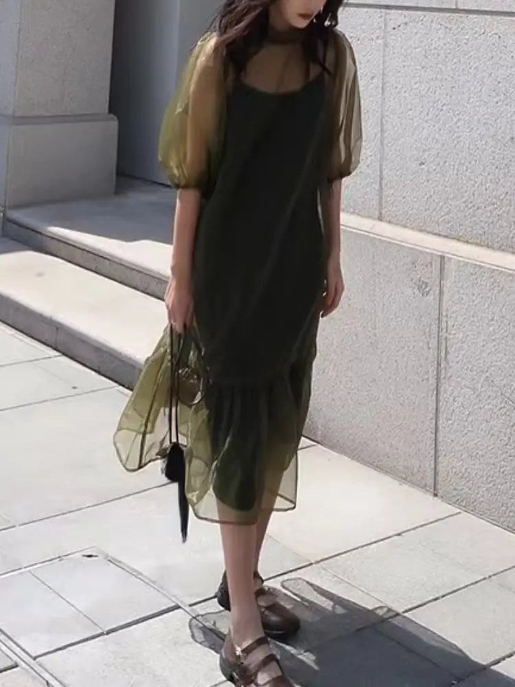 Korean 2-Piece Midi Dress Set | same ANTHEM.